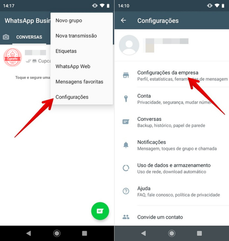 Mostrar os primeiros passos para a configuração do catálogo no WhatsApp